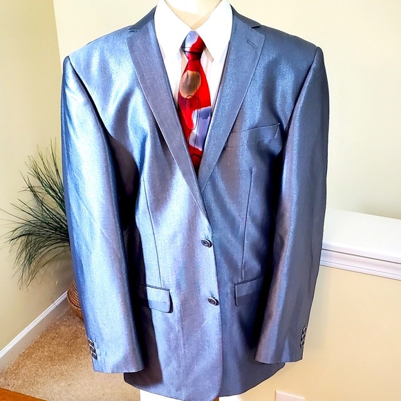 Vinci~2 Button Sharkskin Blazer - Picture 5 of 12